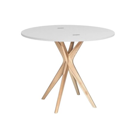 Stół półokrągły CUTTI 100x100 rozkładany jasny szary/jesion