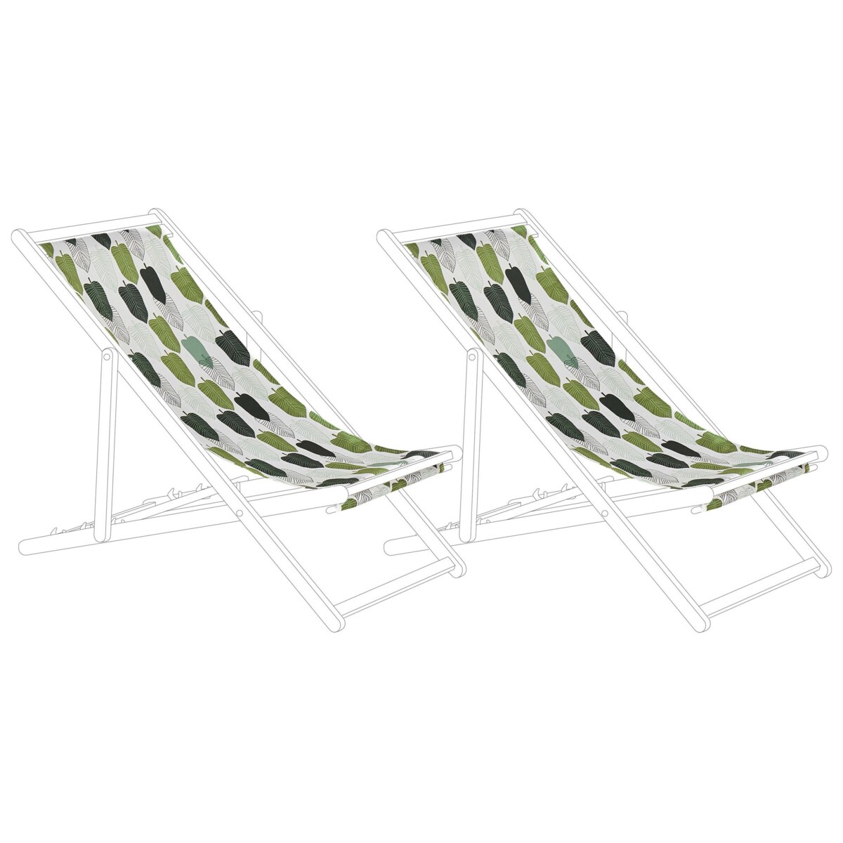 Zestaw 2 tkanin leżakowych wzór w liście wielokolorowy ANZIO / AVELLINO