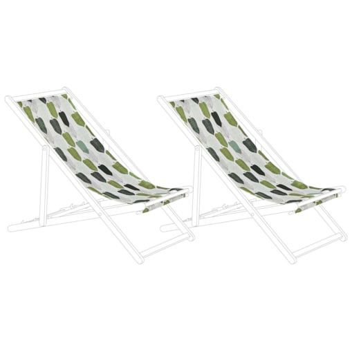 Zestaw 2 tkanin leżakowych wzór w liście wielokolorowy ANZIO / AVELLINO