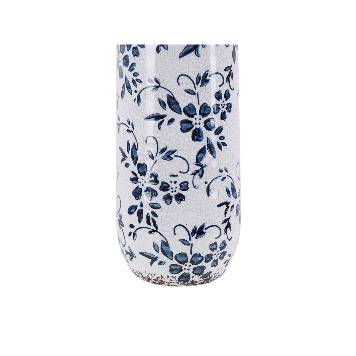 Wazon na kwiaty ceramiczny 30 cm biały z niebieskim MULAI