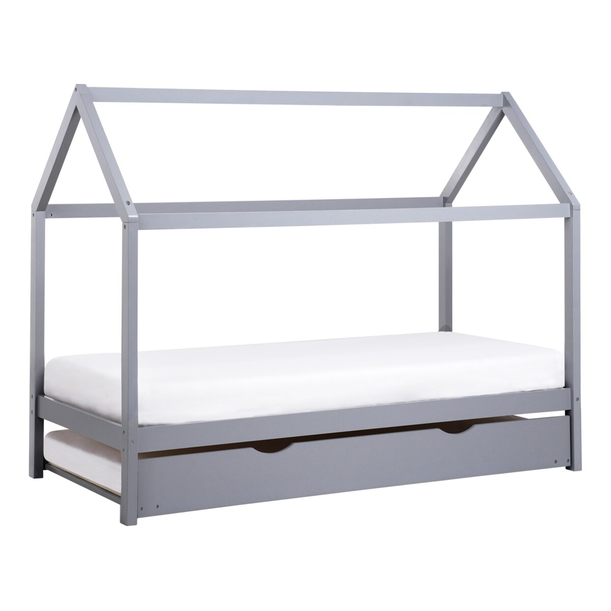 Łóżko wysuwane Drewno sosnowe CRILLON 90 x 200 cm Szary