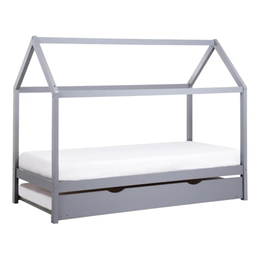 Łóżko wysuwane Drewno sosnowe CRILLON 90 x 200 cm Szary