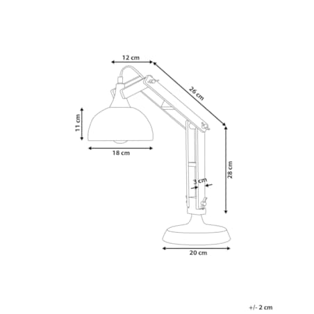 Lampka biurkowa regulowana drewniana biała SALADO