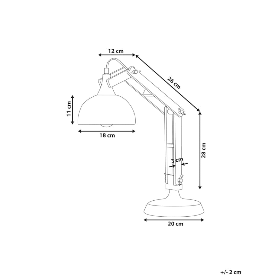 Lampka biurkowa regulowana drewniana biała SALADO