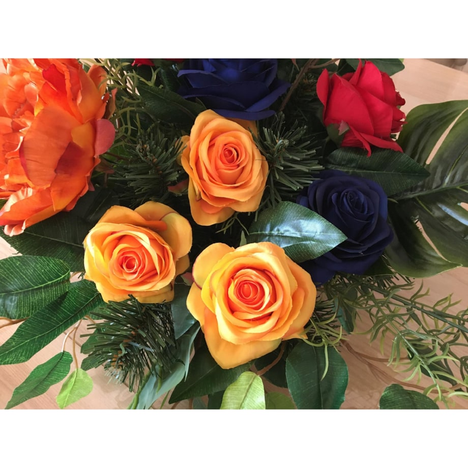 SZTUCZNE KWIATY główka kwiatowa wyrobowa RÓŻA pomarańczowa na bukiet stroik