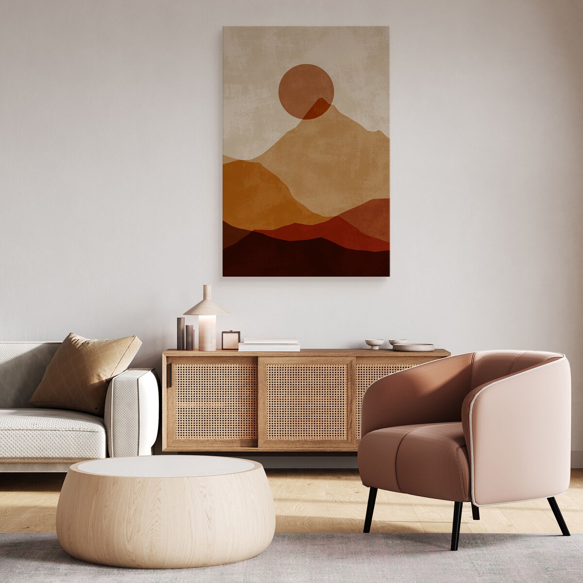 Obraz Krajobraz Górski Boho Zachód Słońca 80x120cm