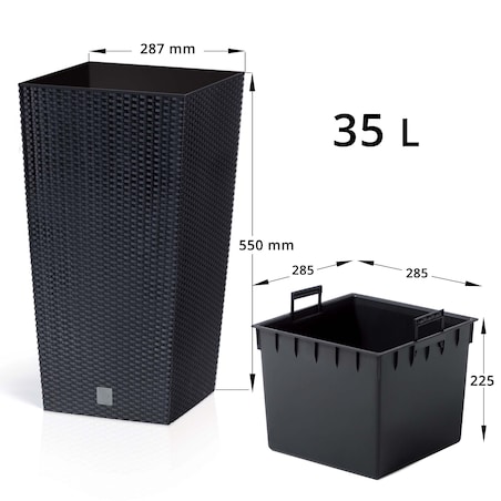 Doniczka Donica Ogrodowa Rattan Wysoka Wkład 55Cm