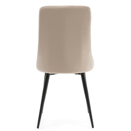 Krzesło tapicerowane welurowe do salonu jadalni CAREN beżowe