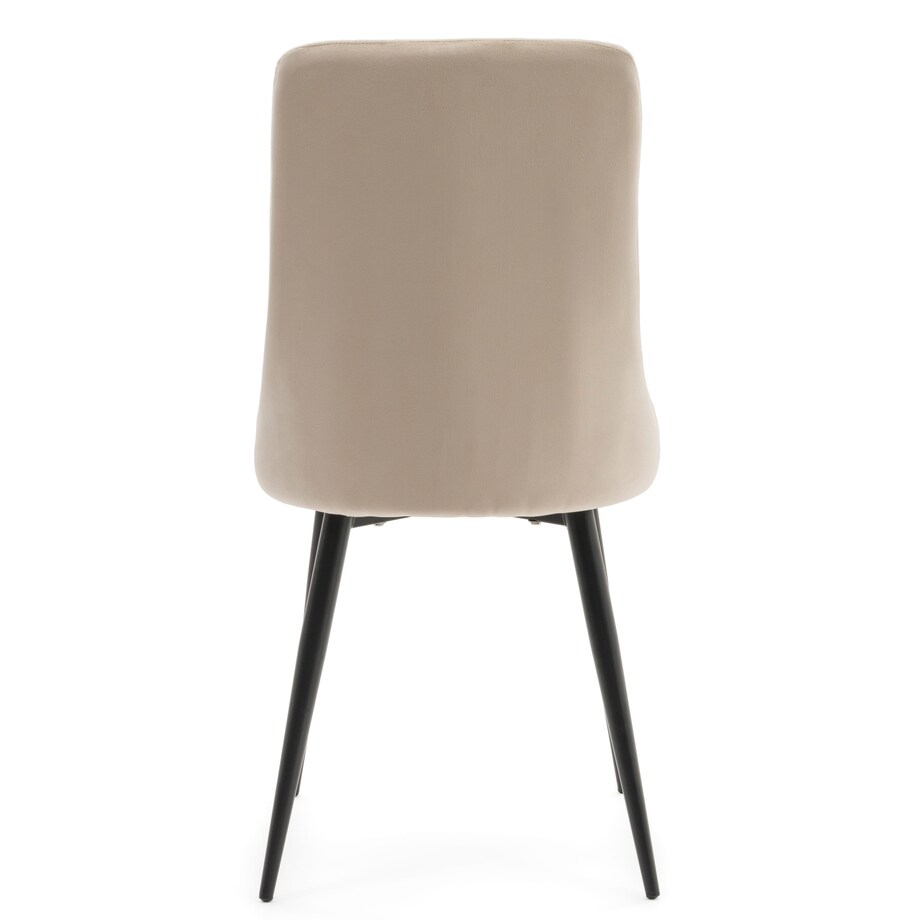 Krzesło tapicerowane welurowe do salonu jadalni CAREN beżowe