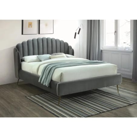 Łóżko CALABRIA VELVET 160x200 szare