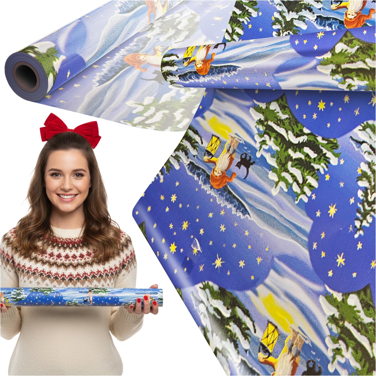 Papier do pakowania prezentów 20 METRÓW MEGAROLKA Świąteczny Do Paczek Ozdobny