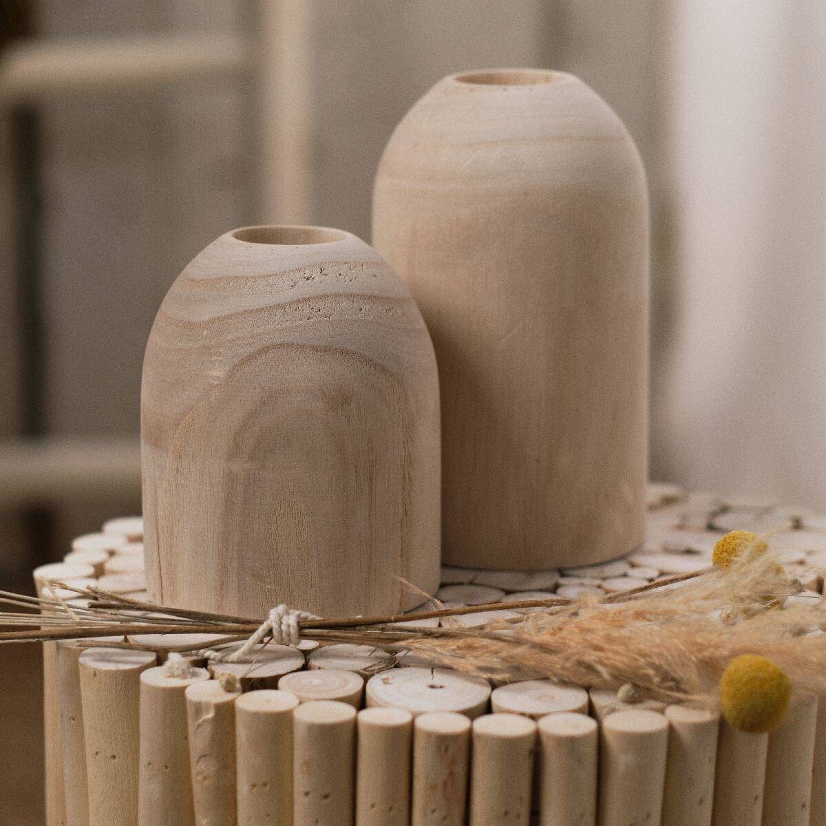 Dekoracja, wazon drewniany Pure