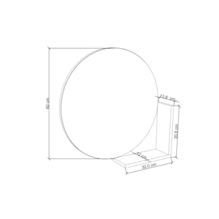 Okrągłe Granatowe Lustro z półką Lucija / średnica 60 cm