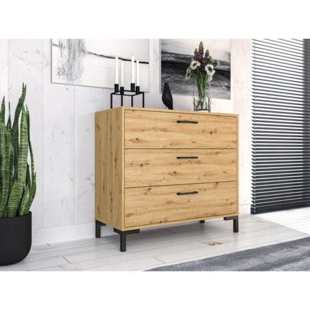 Komoda NIKOLA 90 3S dąb artisan
