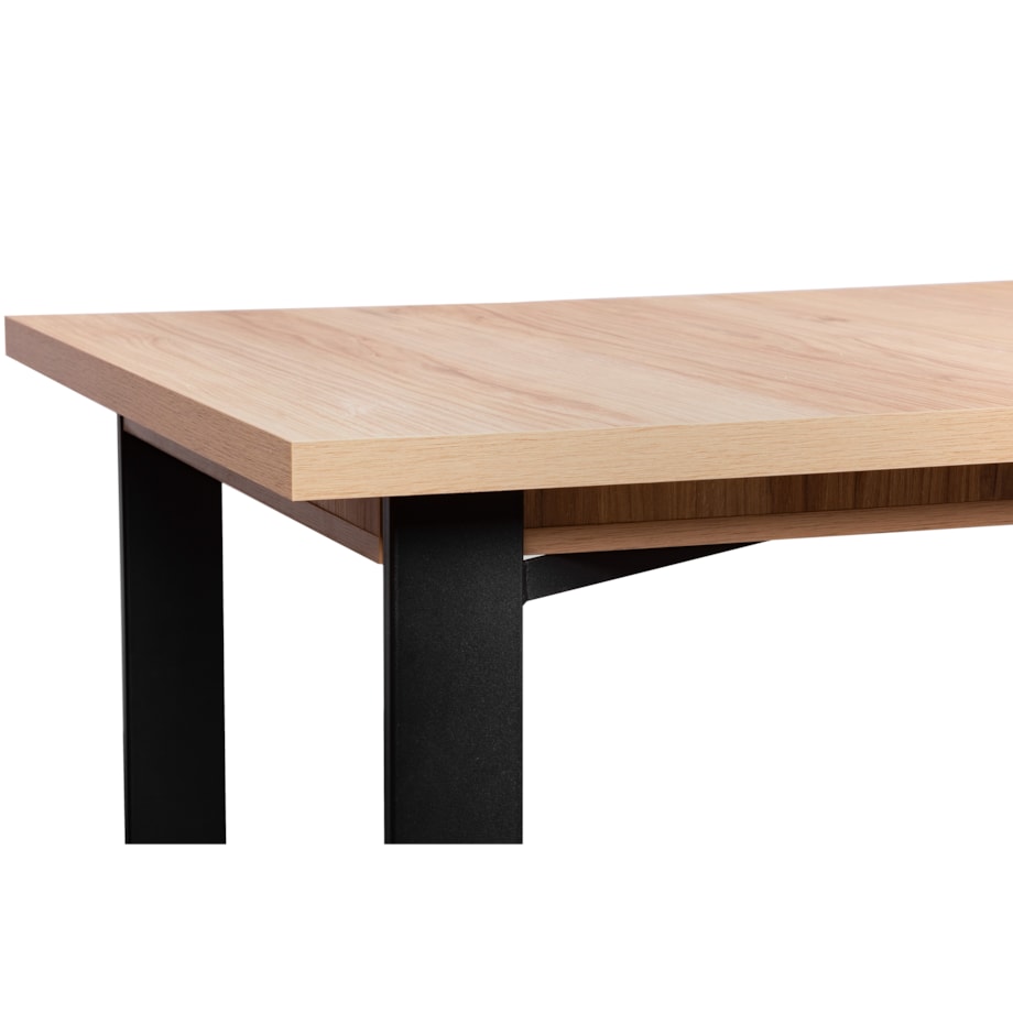 KONSIMO CETO Rozkładany stół w industrialnym stylu matowy dąb bielony