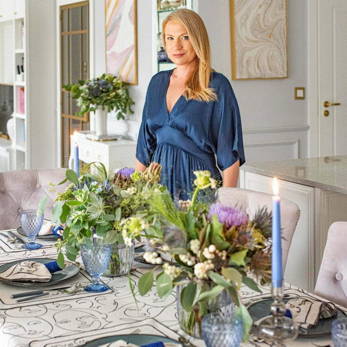 Obrączki na serwetki Blue Rings - 6 sztuk