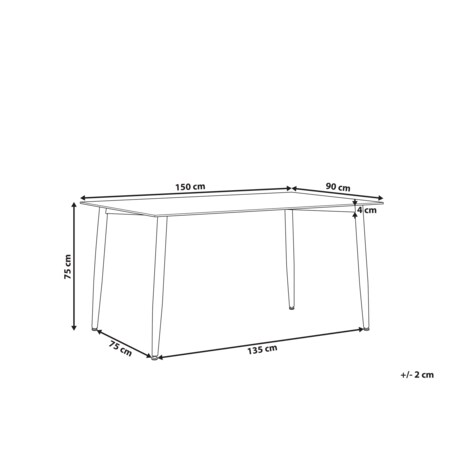Stół do jadalni szklany 150 x 90 cm czarny TOTHAM