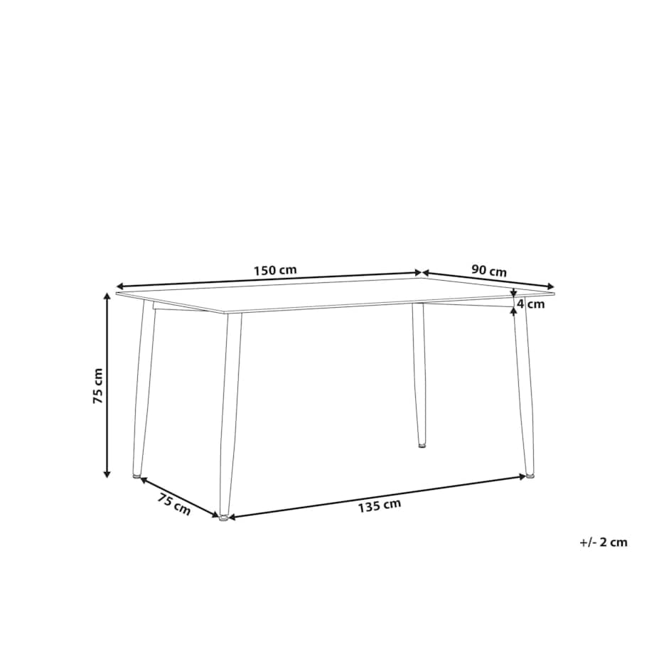 Stół do jadalni szklany 150 x 90 cm czarny TOTHAM
