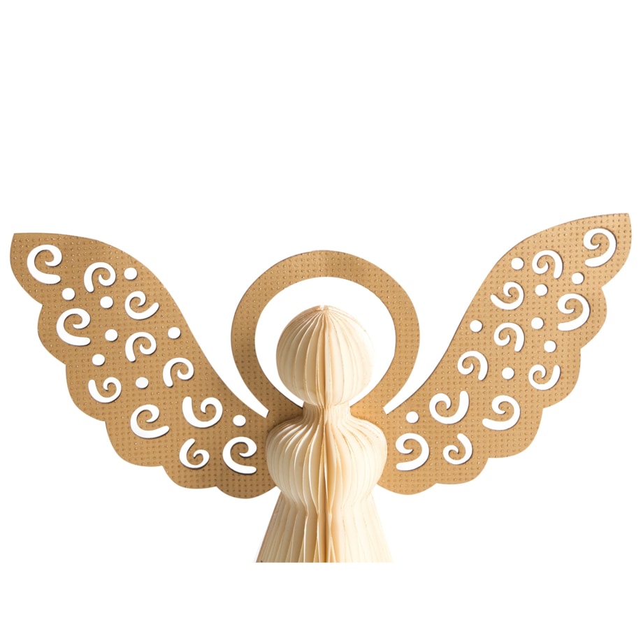 Zestaw 3 figurek dekoracyjnych EIRA Anioł 24/28/33 cm Beżowy