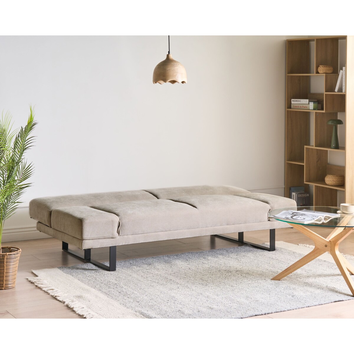 Sofa rozkładana dla 2 osób YORK Szenil Beżowy