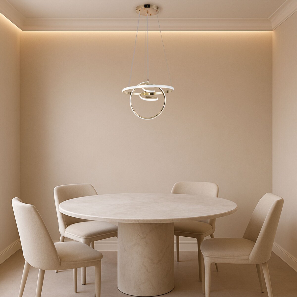 Lampa Sufitowa Wisząca G066-Cp Led Złoty, Metal