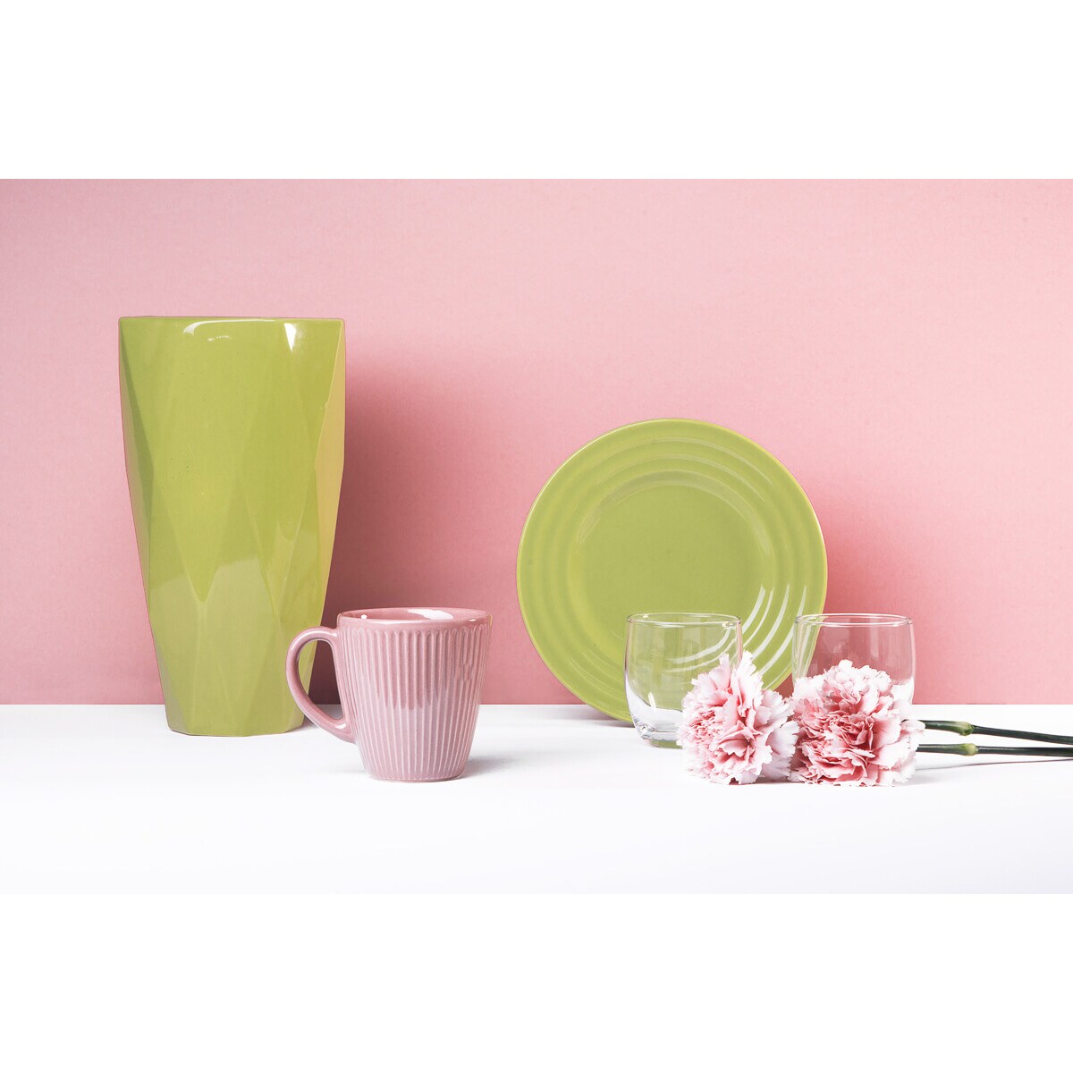 Konsimo SCILLA Spodek filiżanki do kawy, zielony