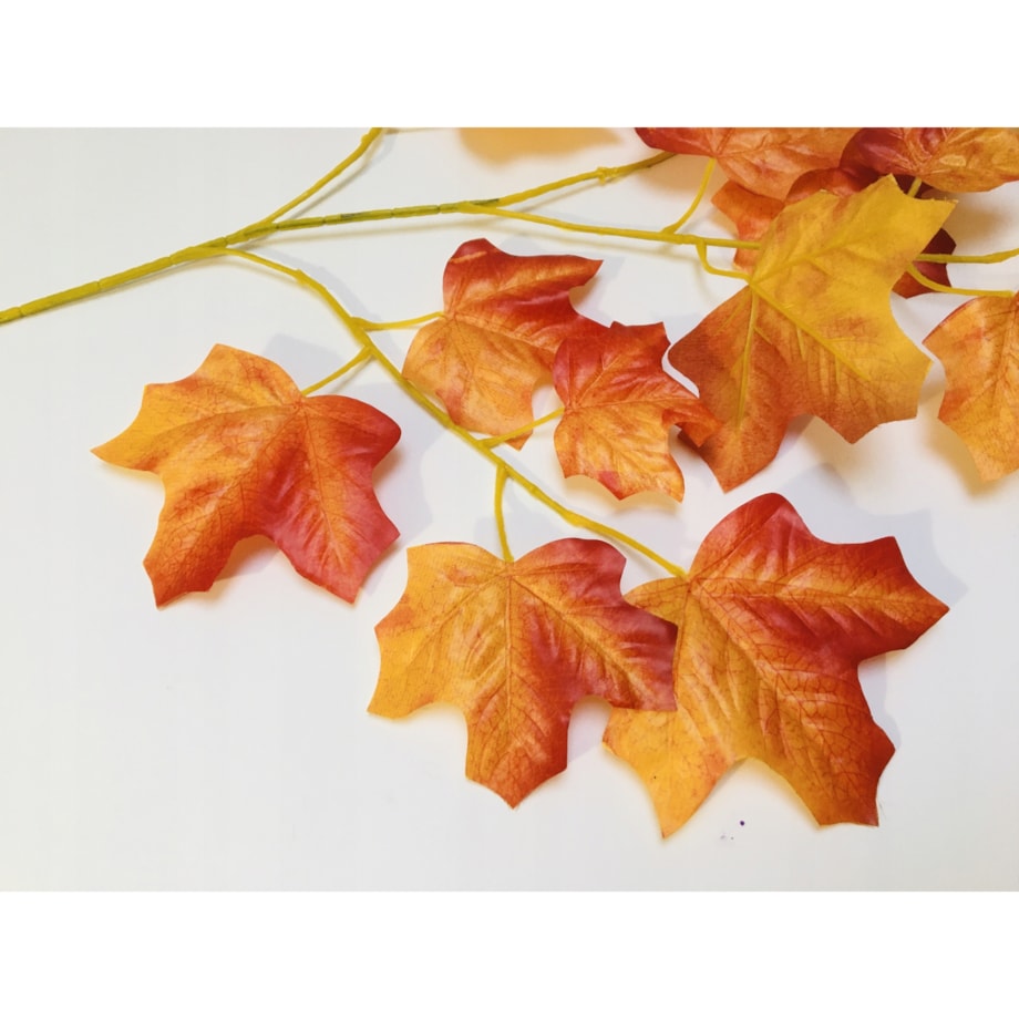 POMARAŃCZOWE jesienne liście gałązka dodatek do stroika wiązanki święta