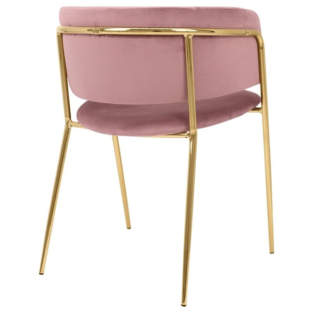 Krzesło welurowe Delta KH1301100121 do jadalni różowe złote