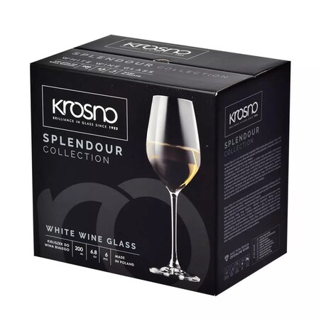Kieliszki do Wina Białego Czerwonego Splendour Krosno 6 x 200 ml na Nóżce