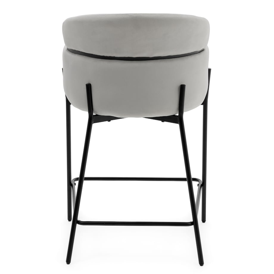 Hoker tapicerowany welurowy do salonu BOLZANO jasnoszary