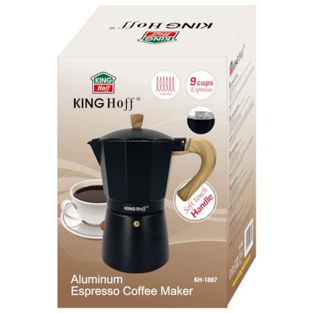 Kawiarka espresso Kafeterka ciśnieniowa indukcja KINGHOFF 450ml 9 filiżanek