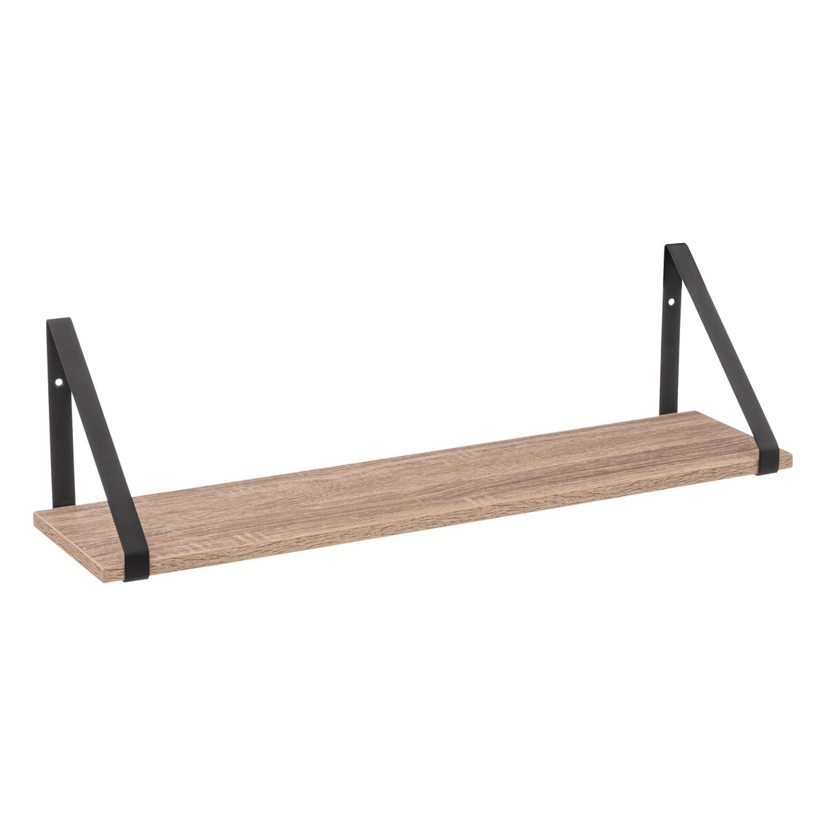 Półka ścienna z metalowymi uchwytami ALIAJ, 58 x 15 x 16 cm