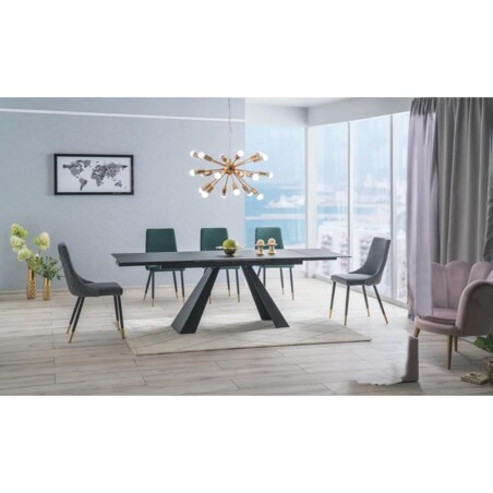 Stół rozkładany SALVADORE 160(240)x90 czarny mat