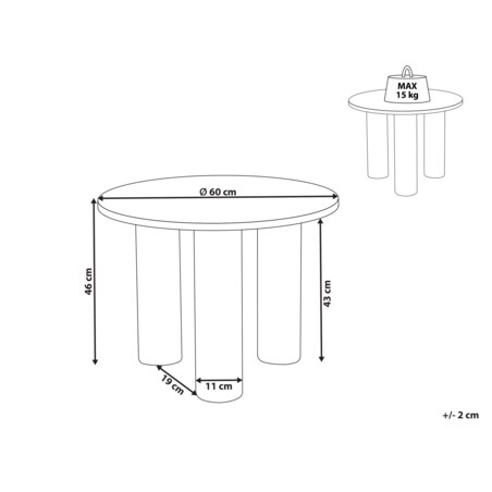 Stolik kawowy MDF Jasne drewno SENOIA