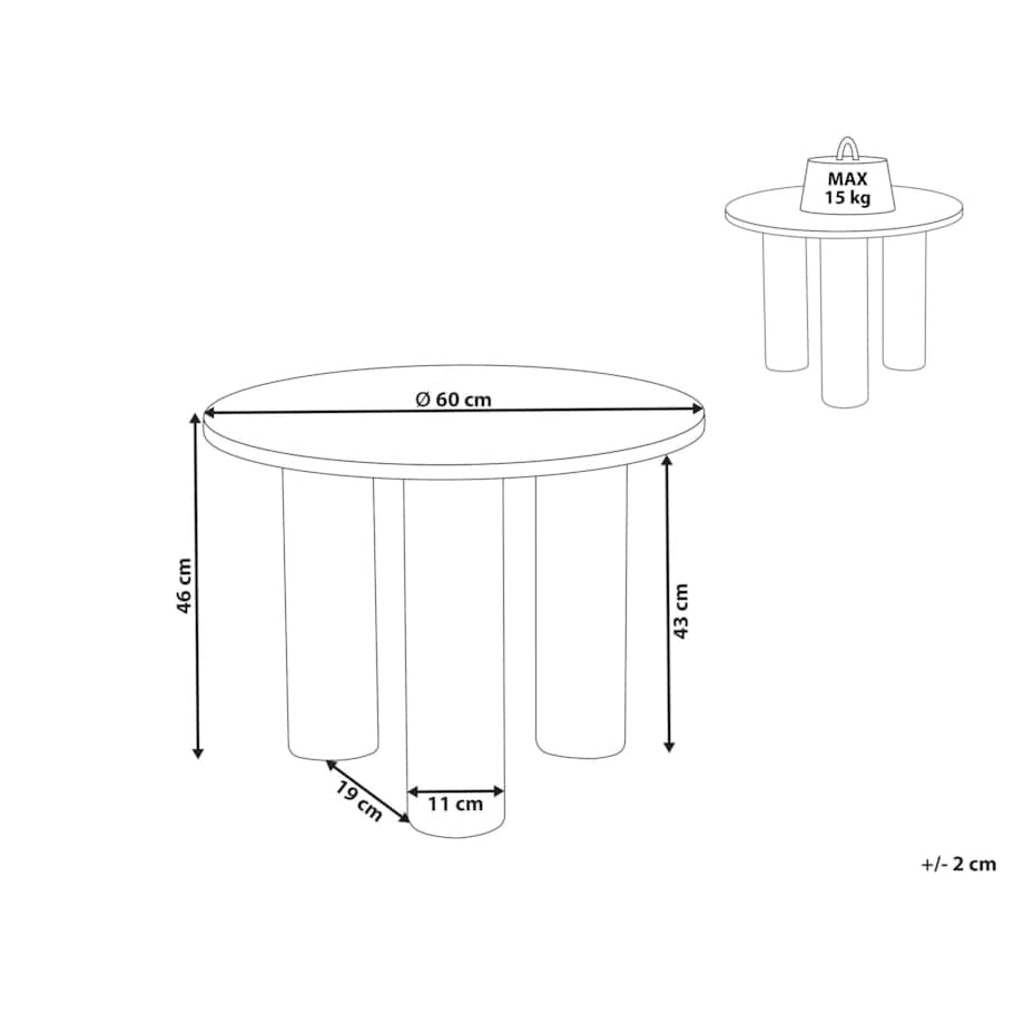 Stolik kawowy MDF Jasne drewno SENOIA