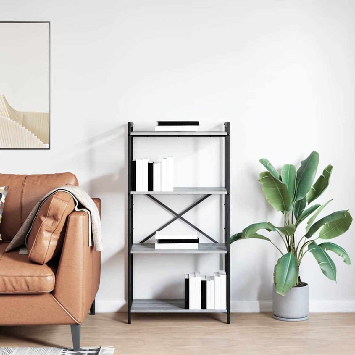 vidaXL Półka na książki Szary dąb sonoma 60 x 30 x 118 cm