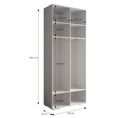 Garderoba do przedpokoju INOVA 3 Z18 biały+złoty+manila04