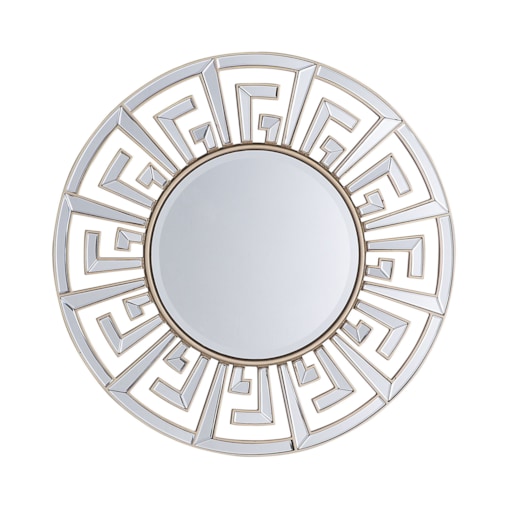 Metalowe okrągłe lustro ścienne ø 70 cm złote FLERS