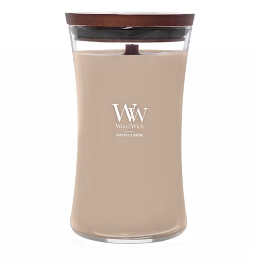 WoodWick świeca duża PATCHOULI CREME