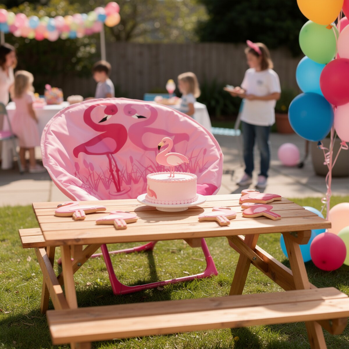 Krzesło ogrodowe dla dzieci JUMI piknikowe różowe