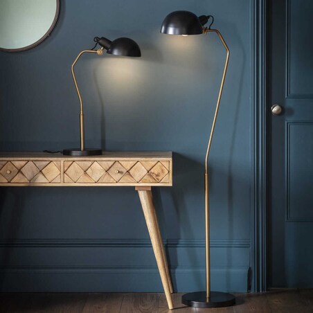 Biurkowa lampka do gabinetu Largo 95478 Endon aluminiowa czarna mosiężna