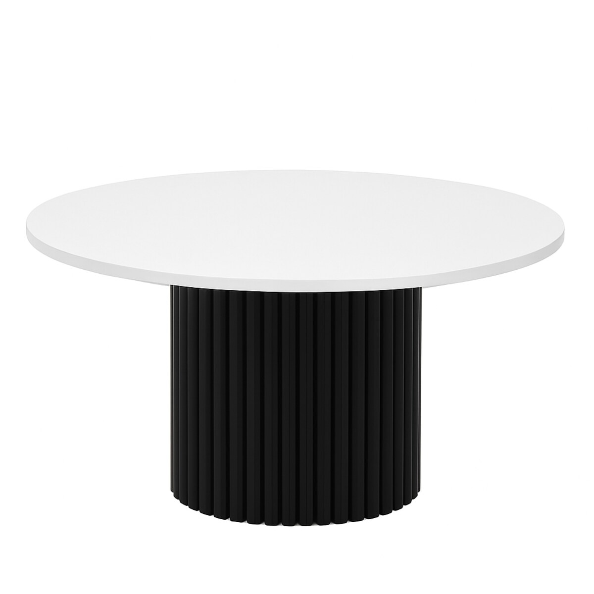 Stolik kawowy Riko okrągły blat średnica 90 cm - biało-czarny