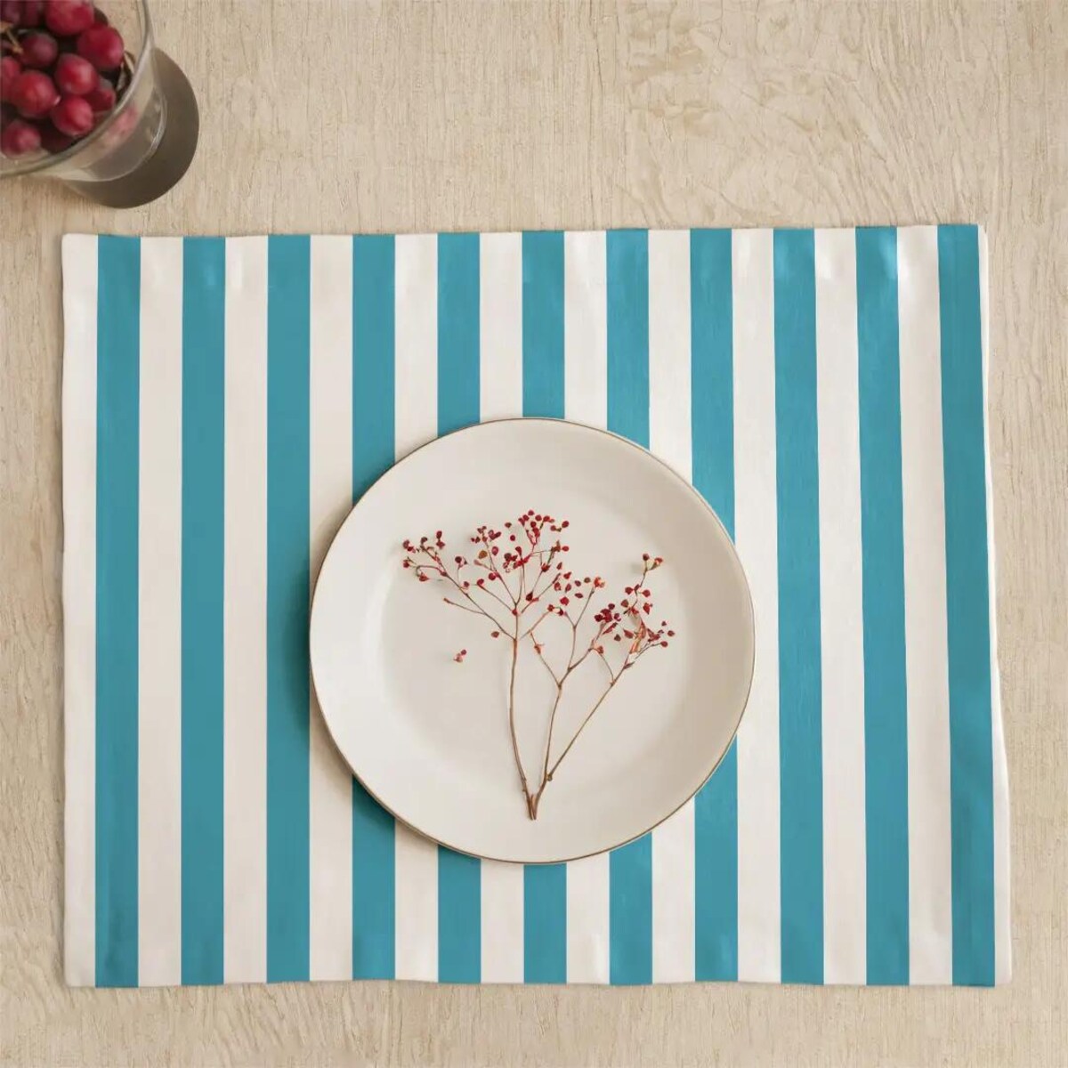 Podkładki świąteczne - błękitne paski - 2 cm