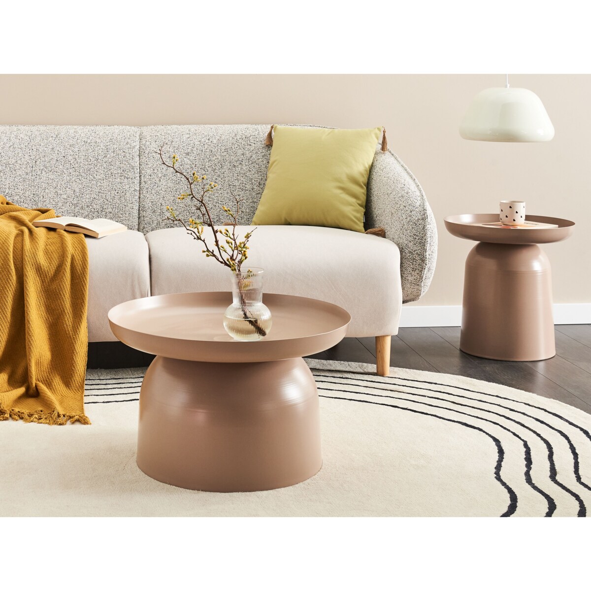 Stolik kawowy TORRENS Metal Beżowoszary