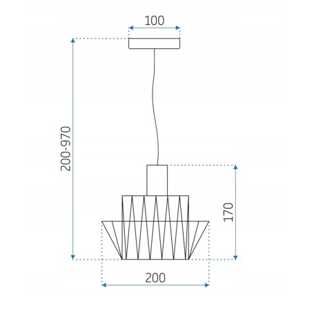 Lampa Sufitowa Wisząca Retro Druciana Vintage