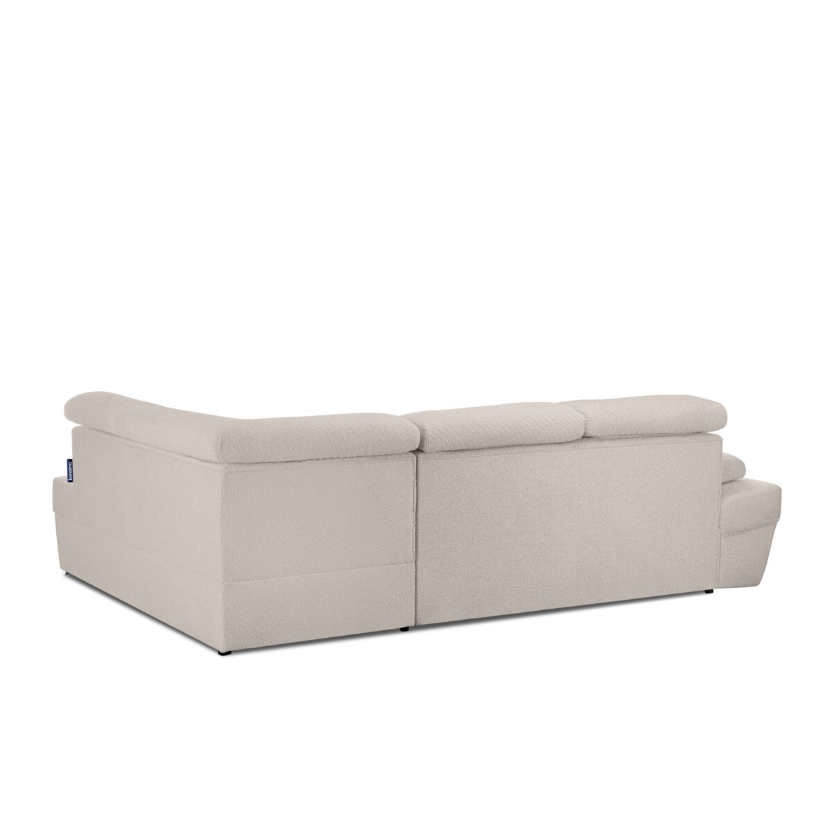 KONSIMO RATLO Narożnik rozkładany jagnięcy z pojemnikiem na pościel, jasny beż, prawy