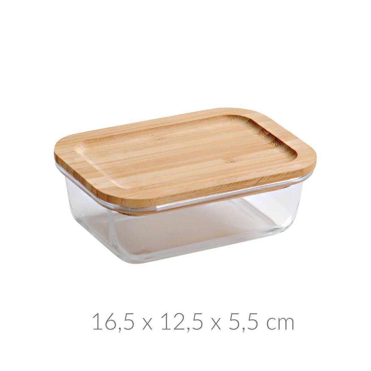 Szklany pojemnik do przechowywania, bambusowa, hermetyczna pokrywka, Kesper