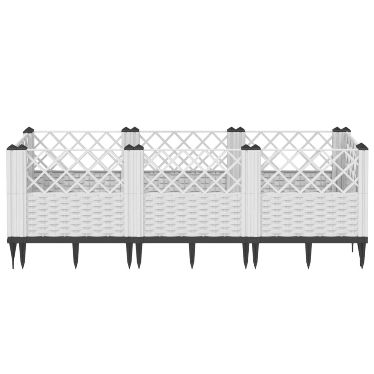 vidaXL Donica ogrodowa na kołkach, biała, 123,5x43,5x43,5 cm, PP