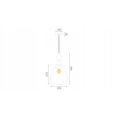 Lampa Sufitowa Wisząca Szklana Amber Bursztynowa