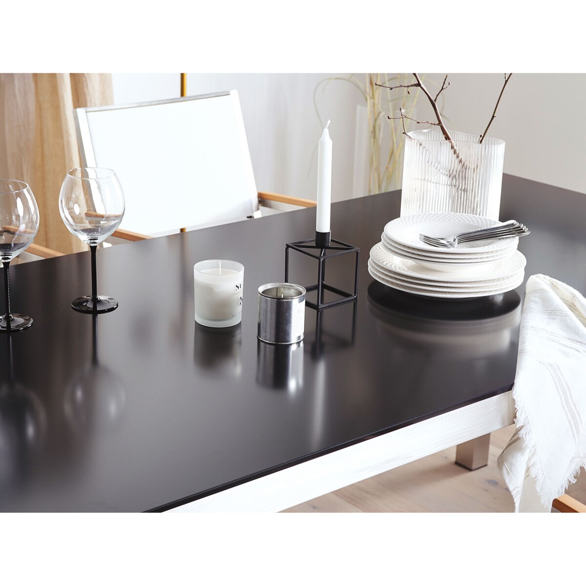 Stół ogrodowy granitowy 180 x 90 cm czarny GROSSETO